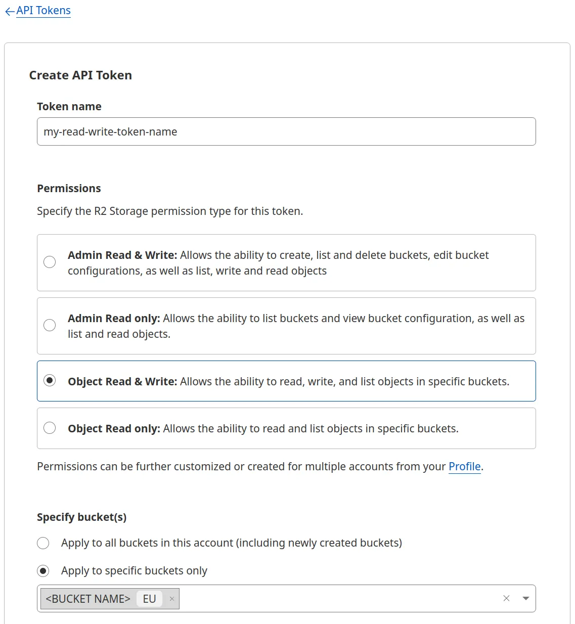 Create token